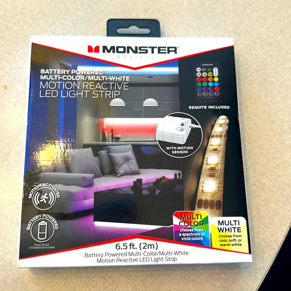 Battery Powered Mti Color/Multi-White Motion Reactive LED light strip